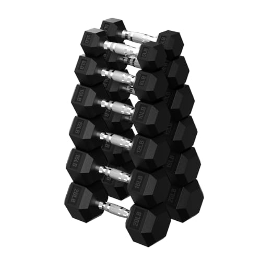 Hex Dumbbell Set - Hex-Hantelset 45-480 lb, gummiert, für Fitness