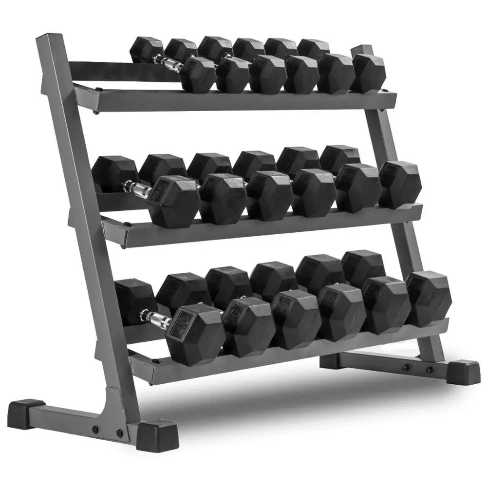 Hex Dumbbell Set - Neues Produkt Großhandel Gummibeschichtete Hex-Hanteln mit