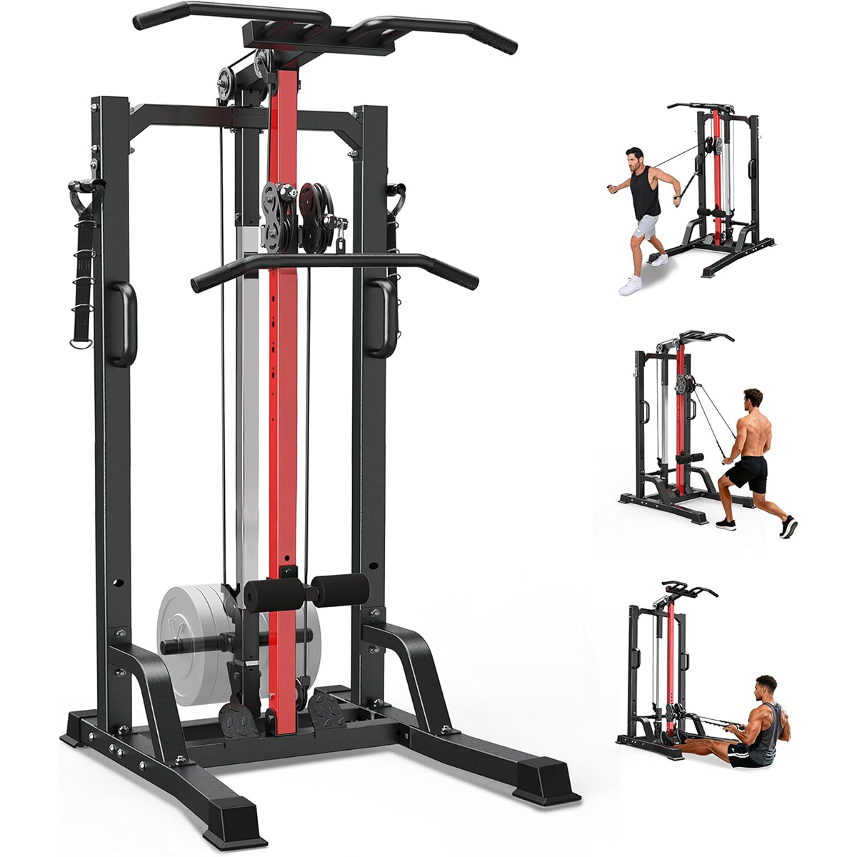 Home Gym Workout Equipment - Pooboo Heimfitnessgerät - Hoch-/Niederzugsystem für Latzug,