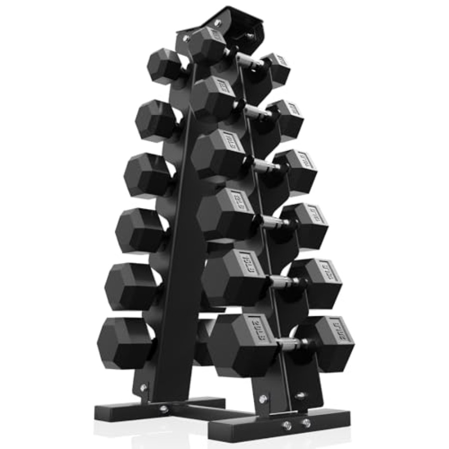 Hex Dumbbell Set - Gummiüberzogenes Hex-Hantel-Set 140 lb für Zuhause,