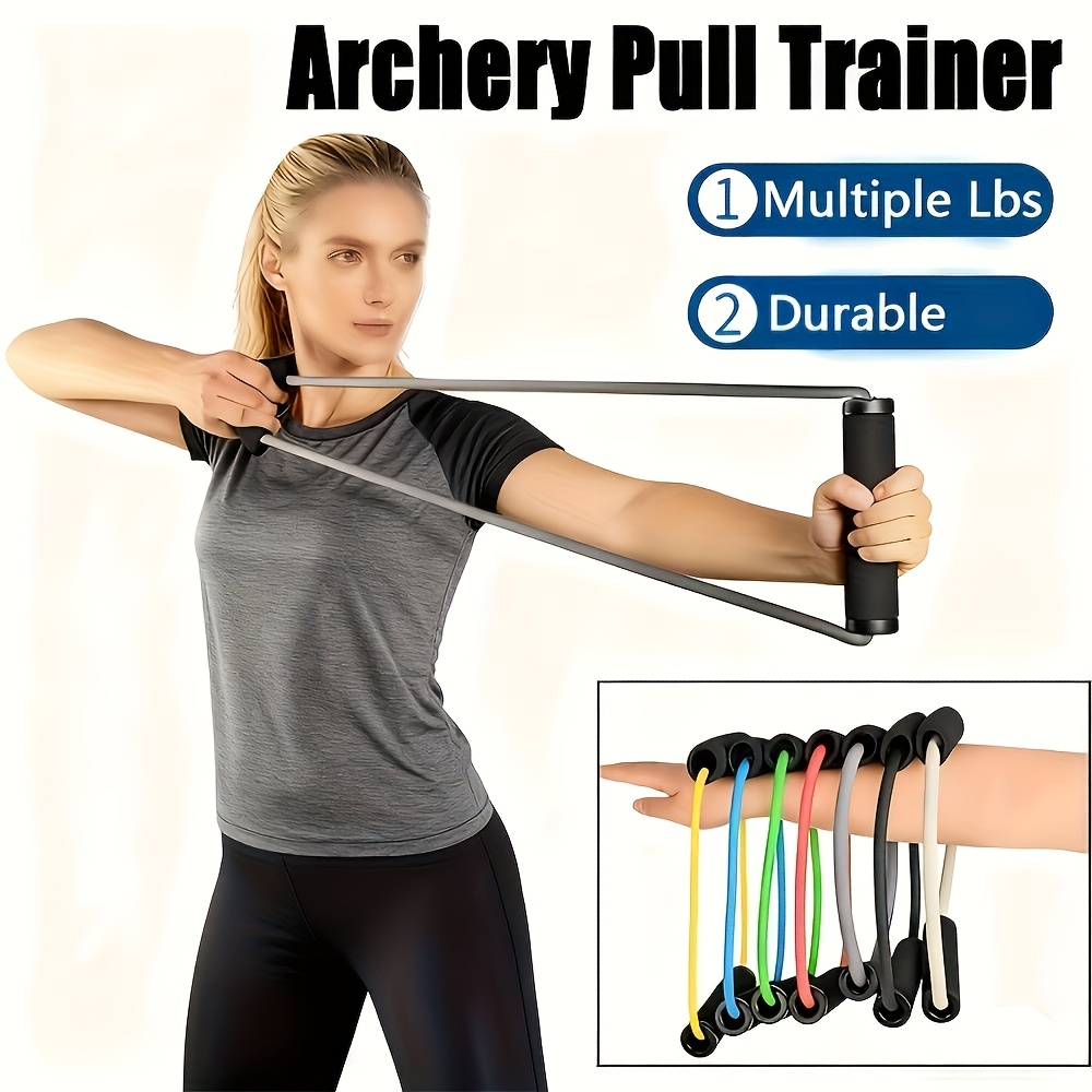 Home Gym Essentials - Bogen- und Pfeil-Zugtrainingsgerät, Tragbares Widerstandsband, Fitness-Ausrüstung