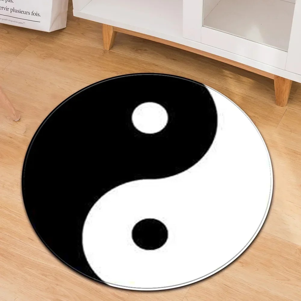 Home Gym Mma - Yin Yang Taiji Runder Teppich Blume