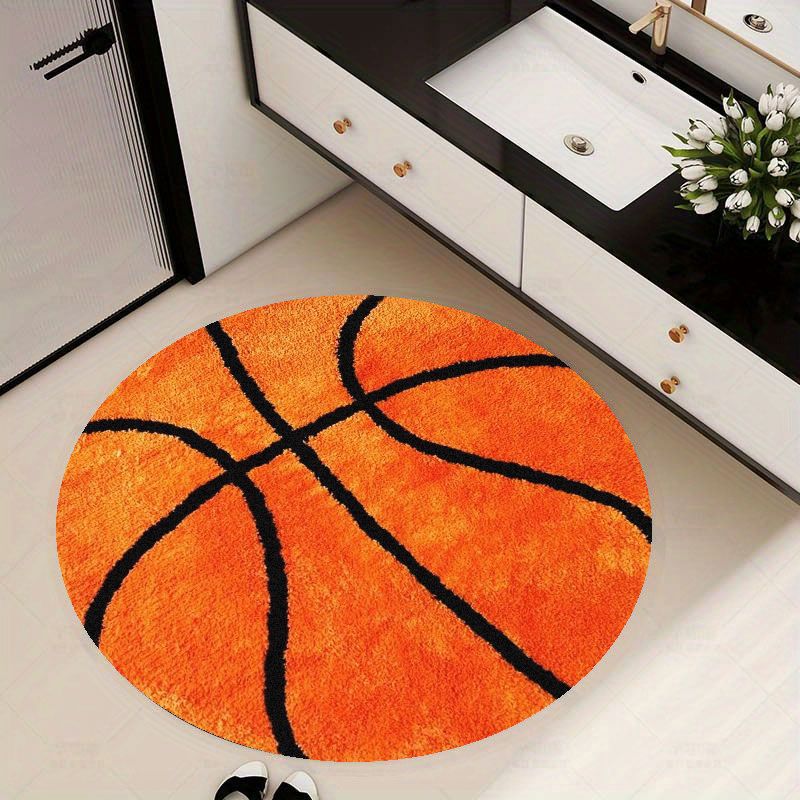 Home Gym Mma - Runder Teppich mit Basketball-Muster, Flanell, weich,