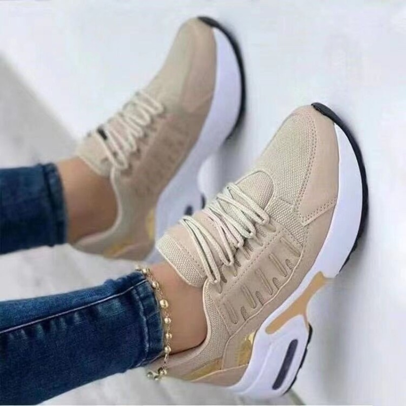 Home Gym Women - Damenmode-Sneaker mit Plateau, Luftpolster, atmungsaktives Mesh,