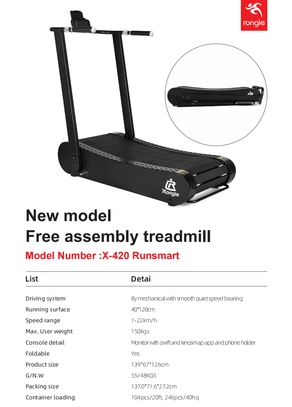 Gebogenes Laufband, selbstbetr – Home Gym Manual Bewertung und Preis