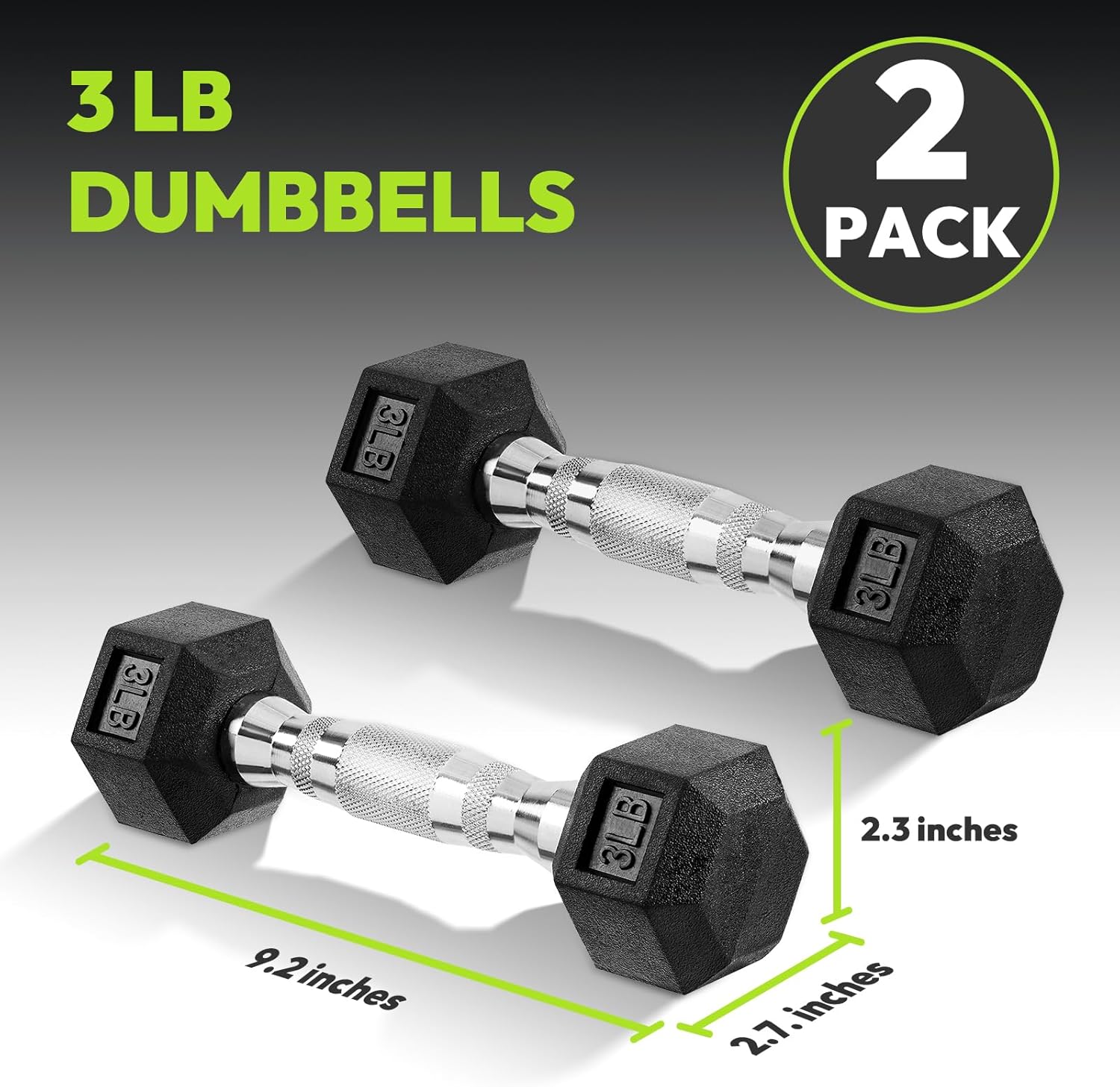 Hex-Hantel-Set 2,5-65 lb Gummi – Hex Dumbbell Set Bewertung und Preis